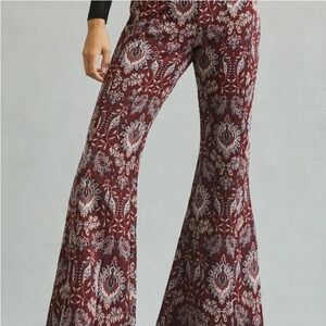EUC Anthropologie Flare Pants with Paisley Print